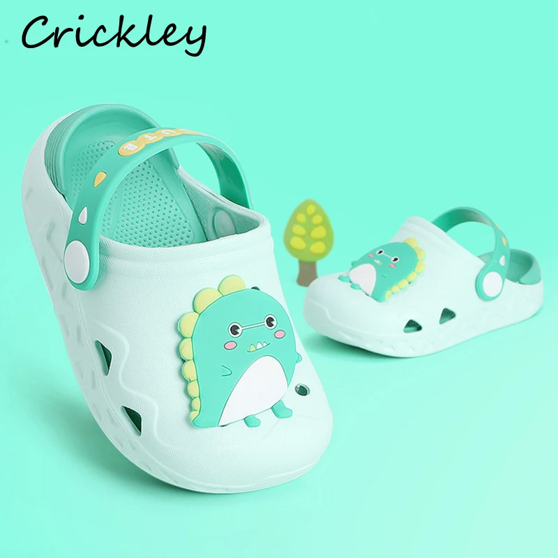 Kids Garden Shoes Soft Non Slip Removable Croc Shoes for Toddler Boys Girls Cartoon Animal Pattern Beach Bathroom Slippers