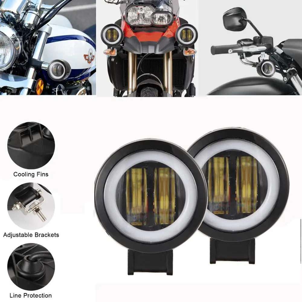 

2x3 дюйма 40 Вт круглый/квадратный внедорожник лодка работа мотоцикл светодиодный ангельский глаз противотуманные фасветильник дальнего света