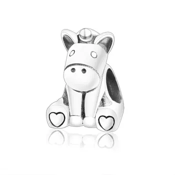 

Fit Original Fine Charm Bracelets 2018 Autumn Cute Bruno The Unicorn Charms Silver 925 Animal Bead DIY Jewelry Berloque