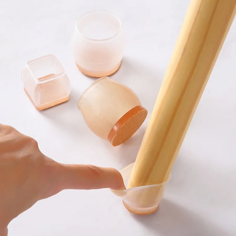 12pcs Silicone Chair Leg Caps Feet Pads Non-slip Furniture sofa Table foot Bottom Covers felt Wood Floor Protectors home decor