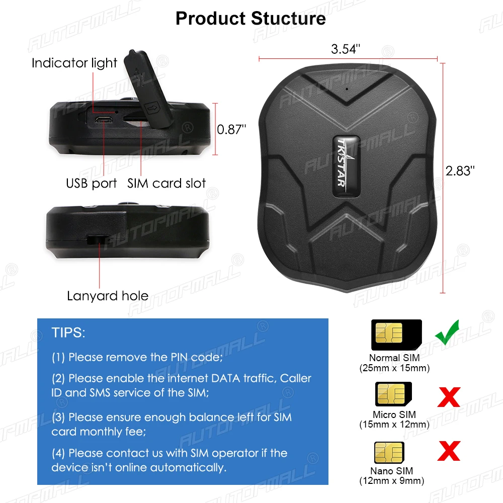 Tkstar tk905 vehicle car magnetic 4g tracker 5000mah € 104,25