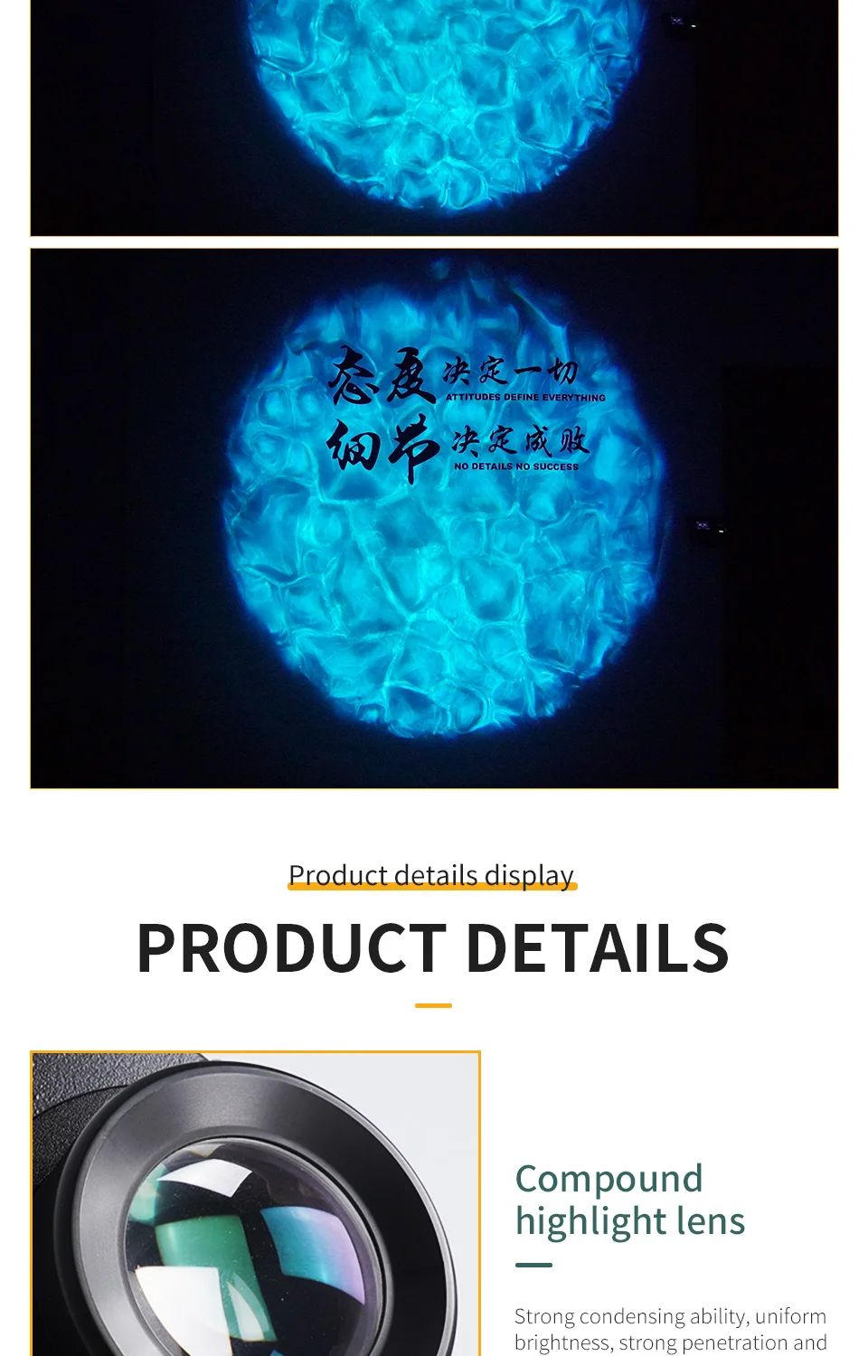 50W Led Waterproof Water Wave Light Dynamic Projection Waterproof Water Wave Pat