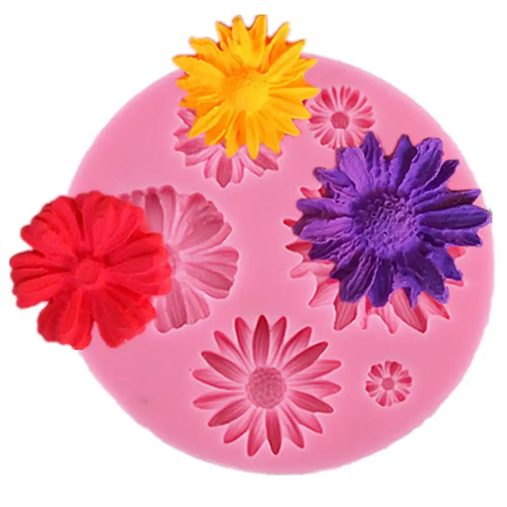 3dひまわりシリコーン型ケーキソープキャンディ花ケーキデコレーションツール ケーキ型 Aliexpress