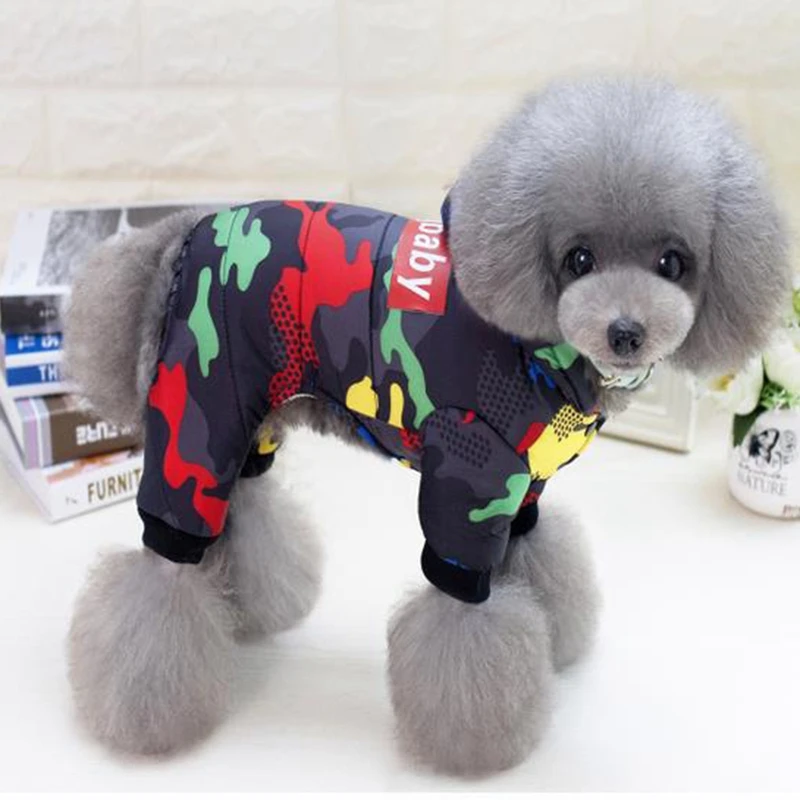 DogBaby для DOGBABY; модное зимнее камуфляжное плотное хлопковое пальто с капюшоном для собак