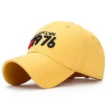 Весна Лето Высокое качество мыть хлопок Бейсболка Шляпа женская бейсболка для мужчин для папы Бруклин 1976 вышивка спортивные кепки для улицы