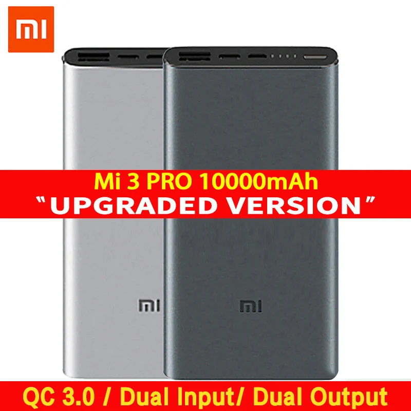 Оригинальные Xiaomi Mi 10000 мАч Power Bank 3 2 Pro USB C двухсторонняя Быстрая зарядка 18 Вт