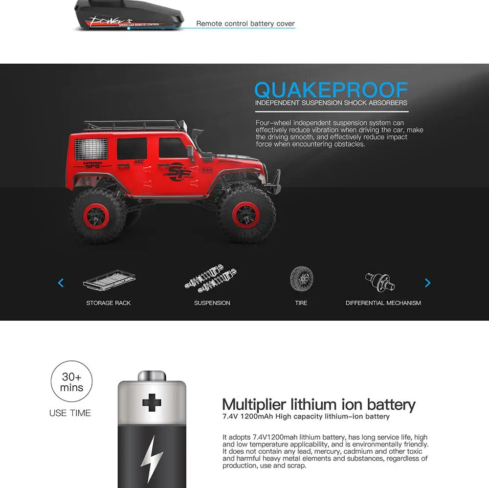 Wltoys 104311 1/10 2,4G 4WD Rc автомобиль Рок Гусеничный восхождение автомобиля w/светодиодный светильник RTR модель