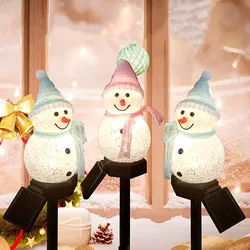 Solar Led Light Outdoor Solar Garland Snowman LEDs String Lights Fairy Holiday Christmas Garland Solar Garden Waterproof Lights