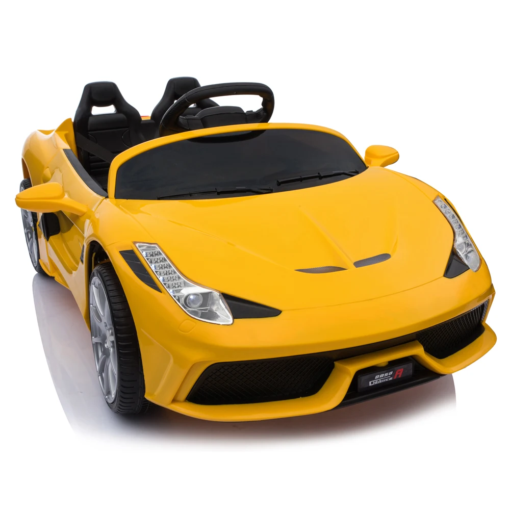

12V Kids Ride On Sports Car 2.4GHZ Remote Control Yellow US Warehouse Dropshipping with 3-speed Shift Function