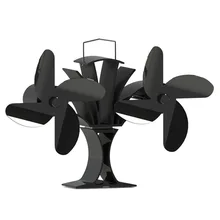 Pellet fogão ventilador para lareira dupla cabeça três folha lareira ventilador de madeira interior casa aquecimento ventiladores fogões a lenha