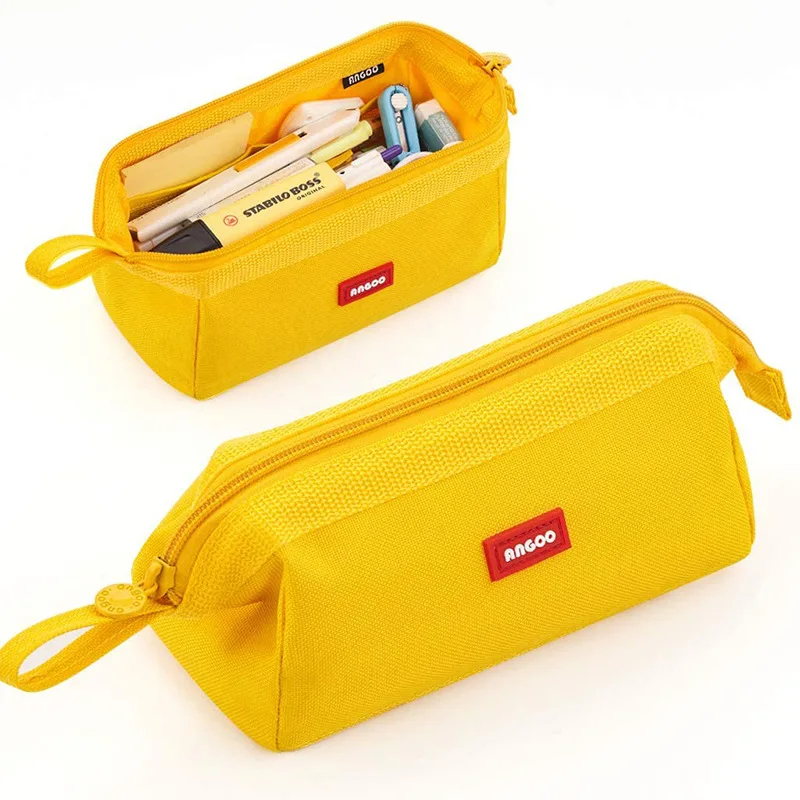 

Large capacity pencil case simple student stationery box Solid color pencil case stationery bag Multifunctional storage bag gift