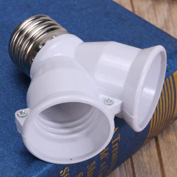 

E27 To 2 E27 Lamp Socket Splitter Adapter Light Bulb Base Holder High Quality