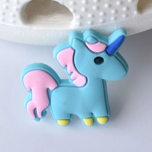 2021-2022 Season Unicorn PVC Soft Rubber Shoe Ornament Decoration Removable Garden Shoe Ornament Shoe Buckle  Charms for Crocses 285-CFPA
