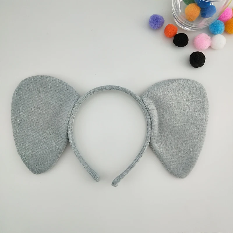 Adults Kids Plush Boy Elephant Ears Headband Animal Hairband Gift Birthday Party Cosplay Costume