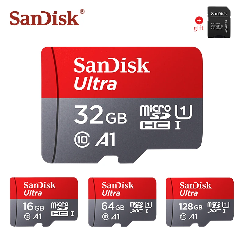 Двойной Флеш накопитель SanDisk A1 Class 10 карта памяти micro sd 256 ГБ 200 98 МБ/с. 128 tf card 64 Гб