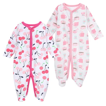 

newborn clothes baby boys jumpsuit long sleeve 3 6 9 12 months cotton footed pajama baby girls clothing