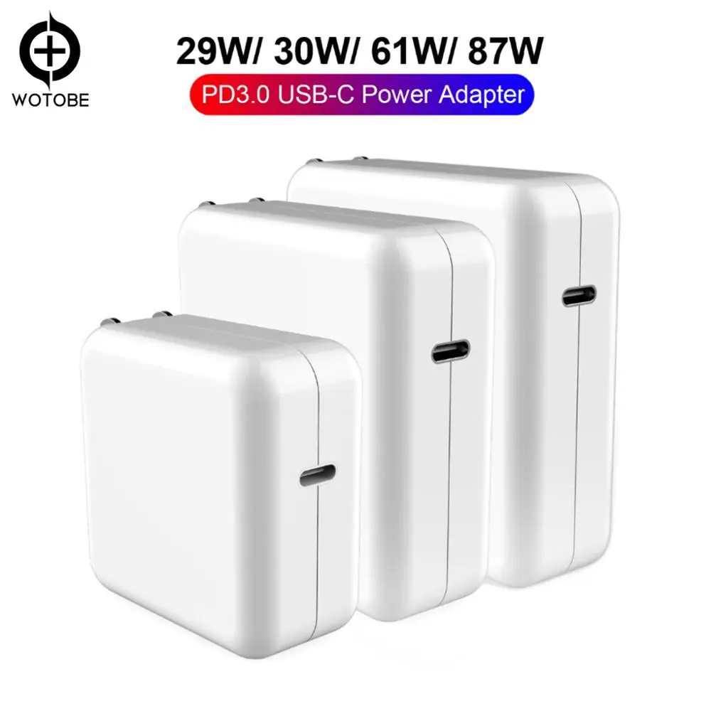 Skup USB C zasilacz 18W 30W 61W 87W QC3.0 USB PD3.0 ładowarka ścienna do MacBook Pro Air iphone 11 11pro X 8 iPad Pro S8 S9 S10, itp.