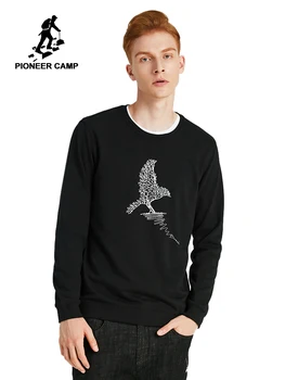 

Pioneer Camp eagle pattern Graphic Sweatshirt Men Homme Crew Neck Casual Pullover Grey Youth Hoodies AWY906310