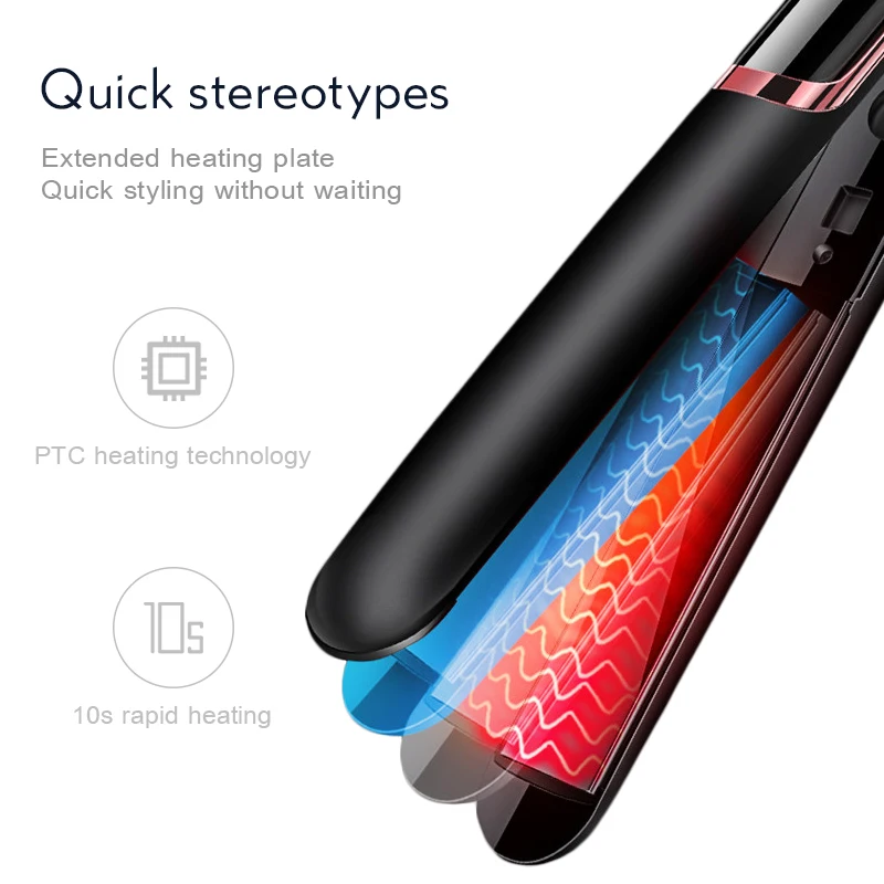 

Professional Hair Curling Iron Hair Flat Iron Negative Ion Straightener Curler Infrared Hair Straighting Corrugation LED Display