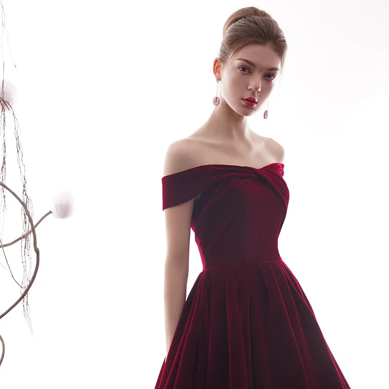Винтаж без бретелек на шнуровке Vestidos De Festa с открытыми плечами Низкий вырез на спине длина до лодыжки Формальное вечернее платья для выпускного вечера вечерние платья