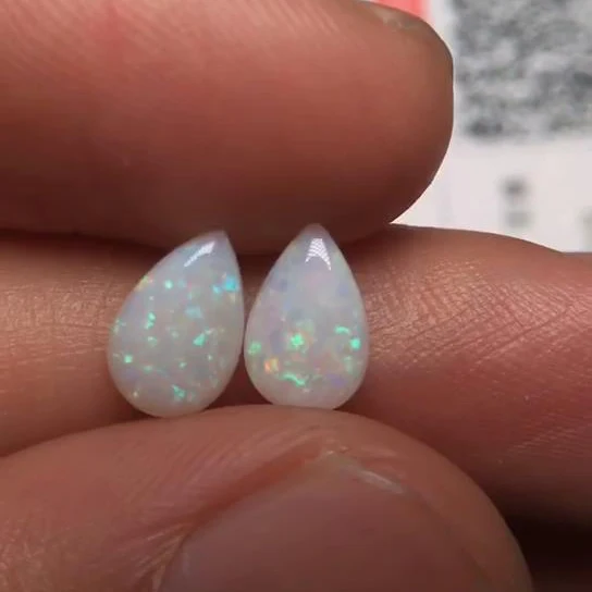 A1224 австралийского происхождения 1.285ct капли воды натуральные опалы свободные драгоценные камни бусины для изготовления ювелирных изделий Изготовление сережек
