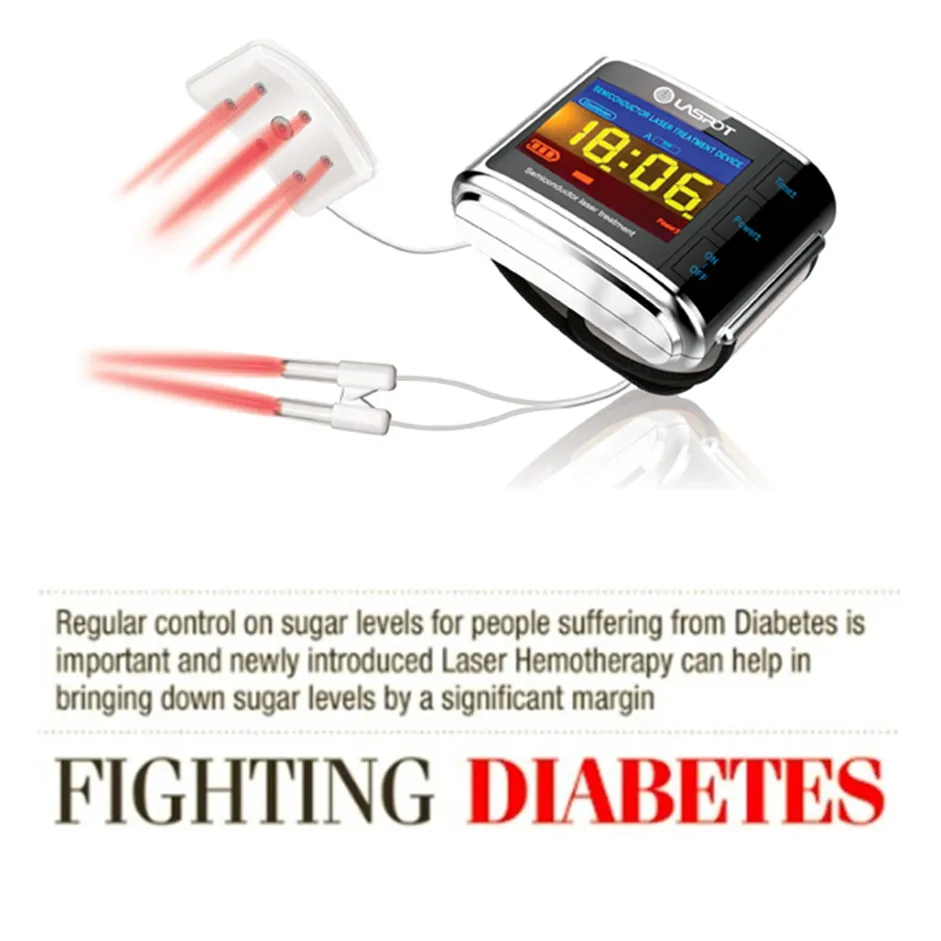 

Cold laser device wrist watch therapy health care stimulate the circulation of blood Treatment of diabetes and hypertension