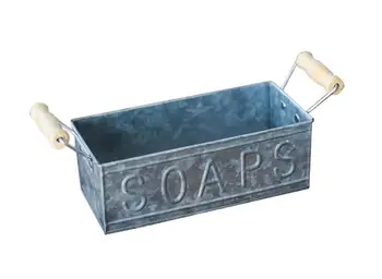 

6Pcs/Lot D27.5xH11.5CM Glavanizaed Planter Vintage long Herb Planters Nostalgia Succulents Planter Soaps box