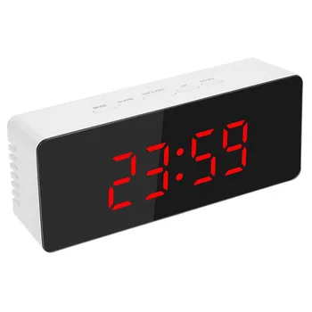 

Mirror LED Alarm Clock Night Light Thermometer Digital Display With USB Charging Mirror LED Alarm Clock Luminous Thermometer Dig