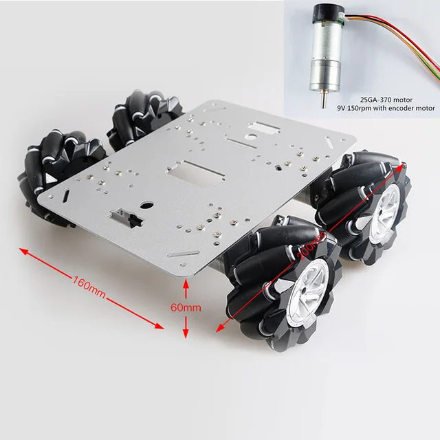 DIY 80mm Mecanum Wheel Smart Car Chassis Kit 4WD Omni-Directional ...
