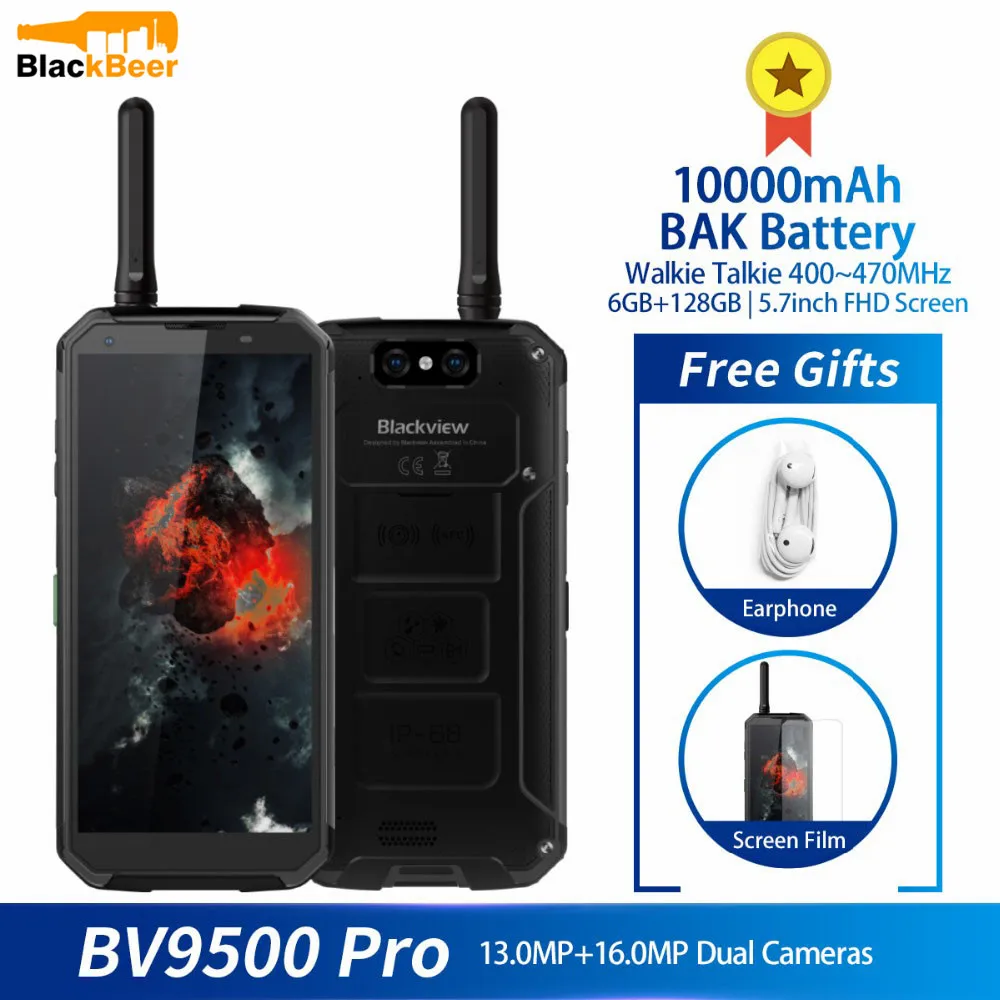 Смартфон Blackview BV9500 Pro водонепроницаемый телефон ОЗУ 6 Гб ПЗУ 128 восьмиядерный