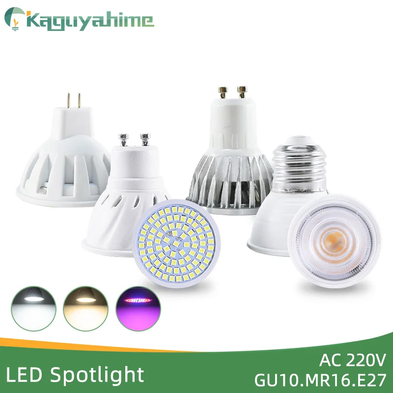 Kaguyahime LED Spotlight MR16 GU10 Bulb E27 GU5.3 MR11 Dimmable Led Lamp 6W 7W 220V DC 12V Spot Light Lampada Bombillas | Освещение