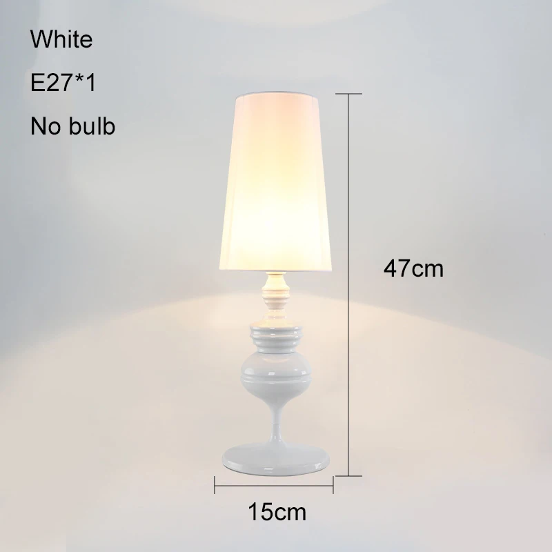 Modern Guard Table Lamps Living Room Bedroom Bedside Lamp Reading Lamp Desk Lamps Gold Silver Tafellamp E27 US Plug 220V 110V - Цвет абажура: White no bulb