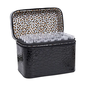 

84 Slots Diamond Storage Box Home Rhinestones Zipper Closure Carry Case Jewelry Beads Nail Art Embroidery Painting PU Leather