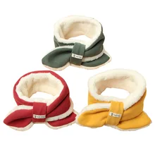 Осенне-зимний детский шарф длинный шарф для мальчиков и девочек с крестиком теплый шейный платок детский перекрестный воротник воротники теплый плюшевый шарф