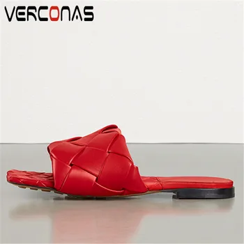 

VERCONAS 2020 Fashion Party Shoes Woman Sandals Woman Flats Woman Silppers Classic Design Shallow Casual Square Toe Shoes Woman