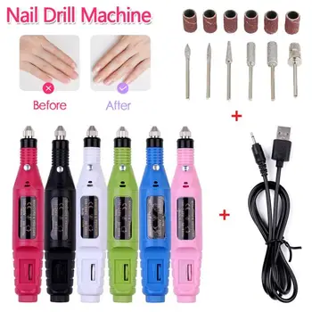 

1Set USB Charging Electric Nail Drill Machine Kit Remove Polish Nail Art Pen Pedicure Nail File Manicure Machine Nail Art Tools