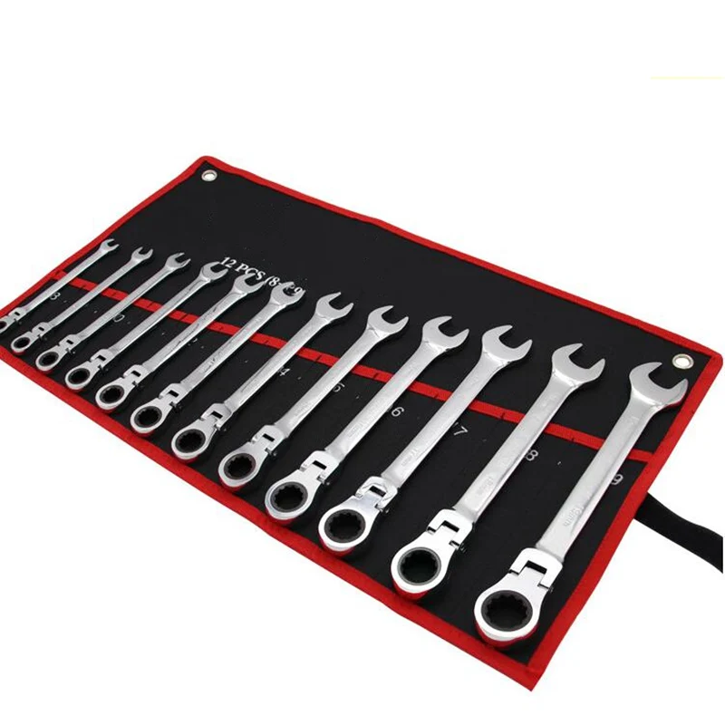 Tool Storage Bag for Mini Wrenches SPEEDWOX 10 Pockets Wrench Tool Organizer Bag SAE 5//32-7//16 Red Canvas Tool Organizer with Protective Flap