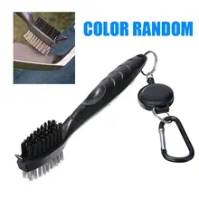 Гольф-клуба щетка 2 двухсторонний металлический нейлоновый Гольф клуб щетка шаровой подшипник паза набор для чистки чистящее средство для игры в гольф паз щетка очистки аксессуары