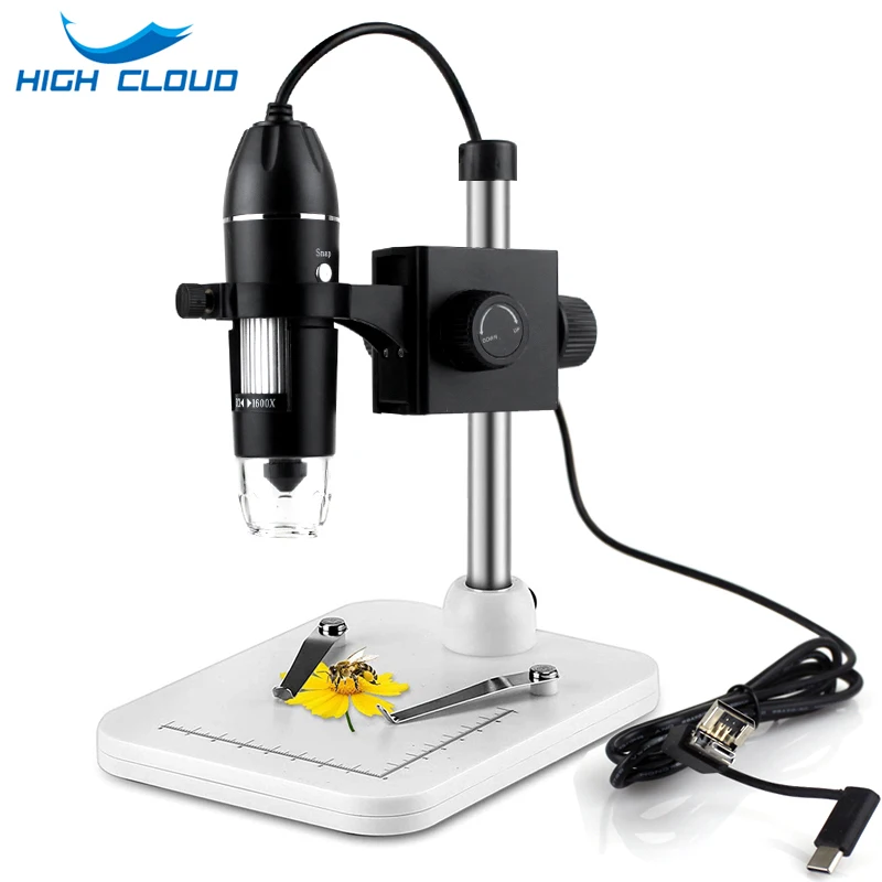 Microscopio Para Niños Microscopio Digital USB SKYBASIC 50x-1600x – Con 8 Luces LED, Soporte Ajustable, Compatible Con IOS Y Android, Toma Fotos Y Videos 8 Luces LED Ajustables