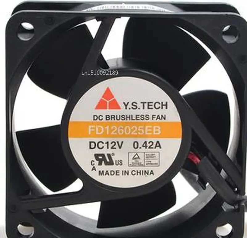 Для оригинального бренда 12 В 0.23A FD126025EB 6025 6 см двухшаровой прочный охлаждающий вентилятор