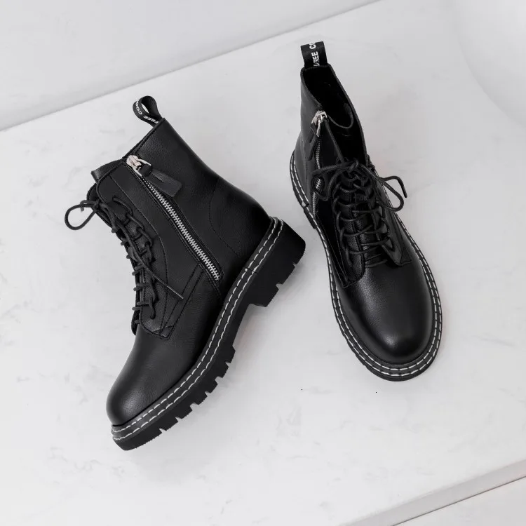 BELLECOM/Новинка года; женские кожаные армейские ботинки в британском стиле; женские ботинки; черные ботинки; обувь для девочек; сезон осень