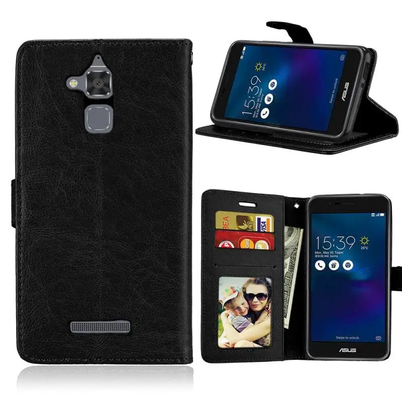 Задняя крышка корпуса кожаный бумажник телефонные чехлы для Asus ZenFone Live ZB501KL 3 Laser