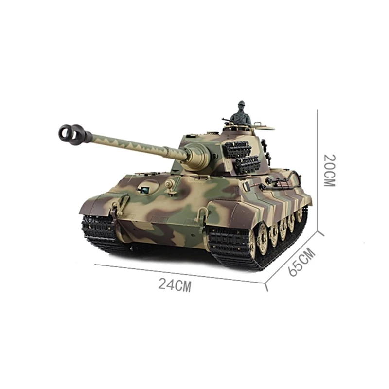 True Restoration RC Battle Tank Rotation Shot Turret Lift Barrel Simulation Recoil Sound LED Light Smoking Remote Control Tank 6