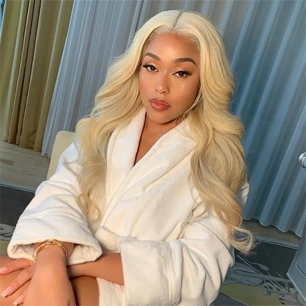 613 Blonde Lace Front Human Hair Wig Pre Plucked 13x1 T Part Brazilian Remy Wigs For Women 30 Inch Body Wave Frontal | Шиньоны и парики