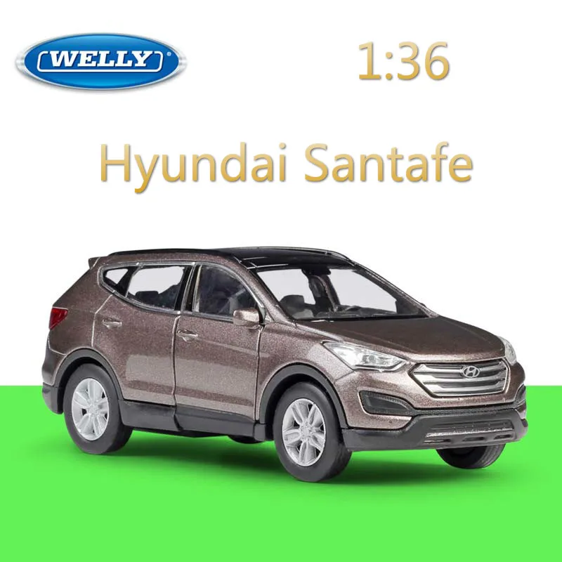 WELLY 1:36 Scale Классическая модель моделирования автомобиль Hyundai Santafe литой под