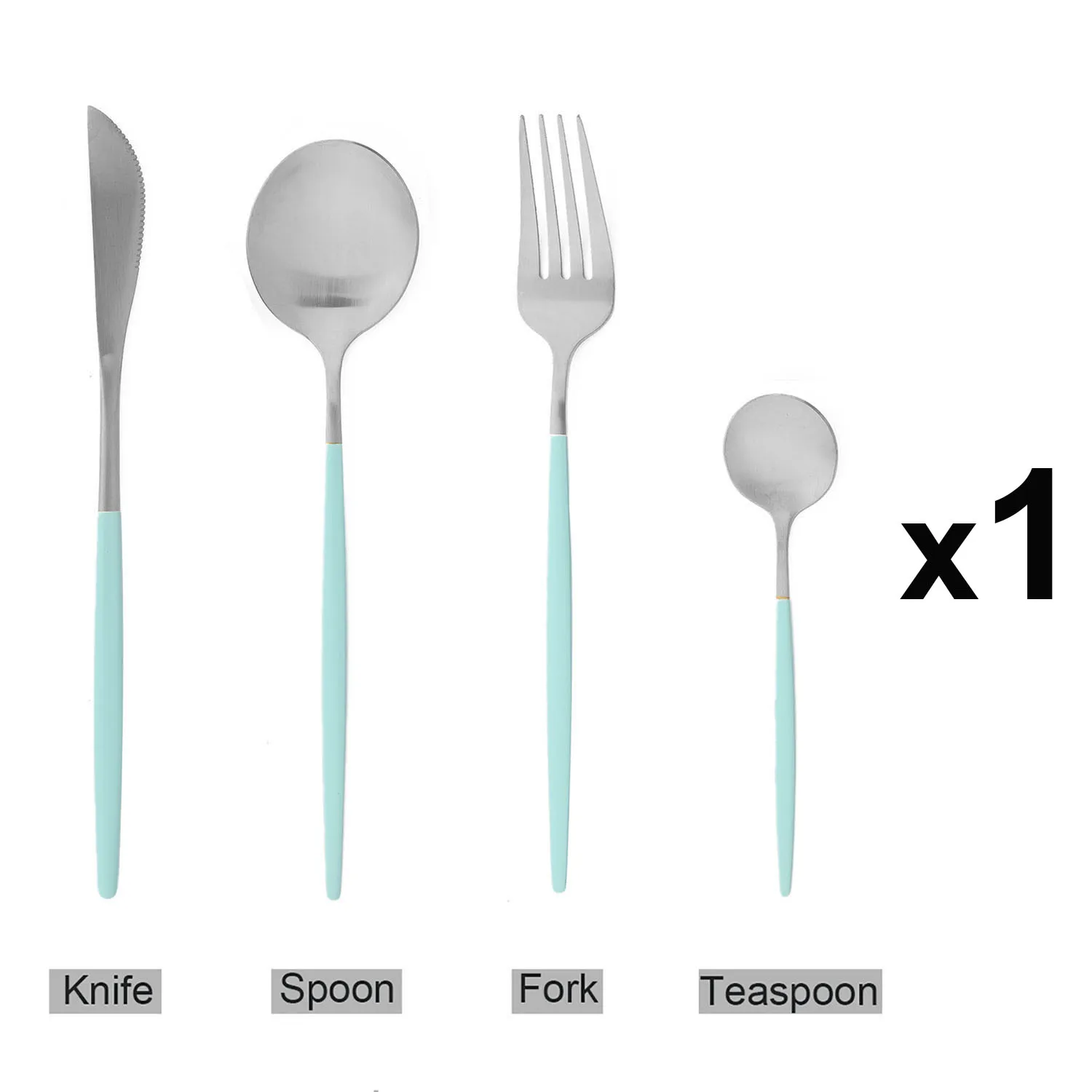 4Pcs Mint Silver