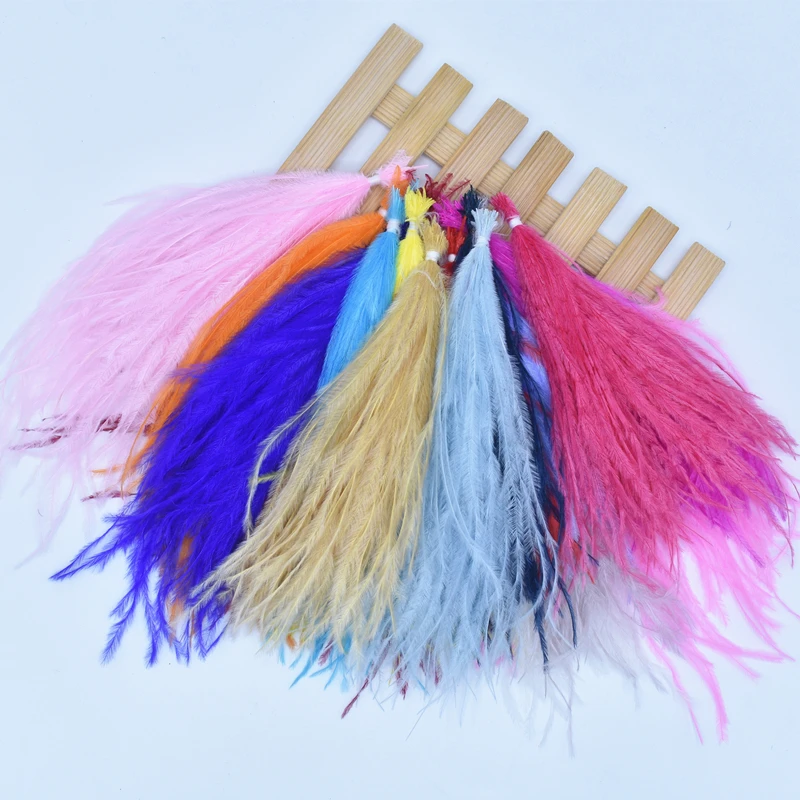 

Natural Ostrich Feathers Silk Fluffy Plume 15-20cm/6-8inch White Ostrich Feather Trim Feathers for Clothes Plumas Carnaval Plume