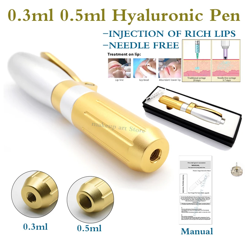 

0.5/0.3ML hialuron pen Needle free Atomizer Hyaluronic Acid pen for lip filler face lifting Non Invasive anti-Wrinkle hyaluron