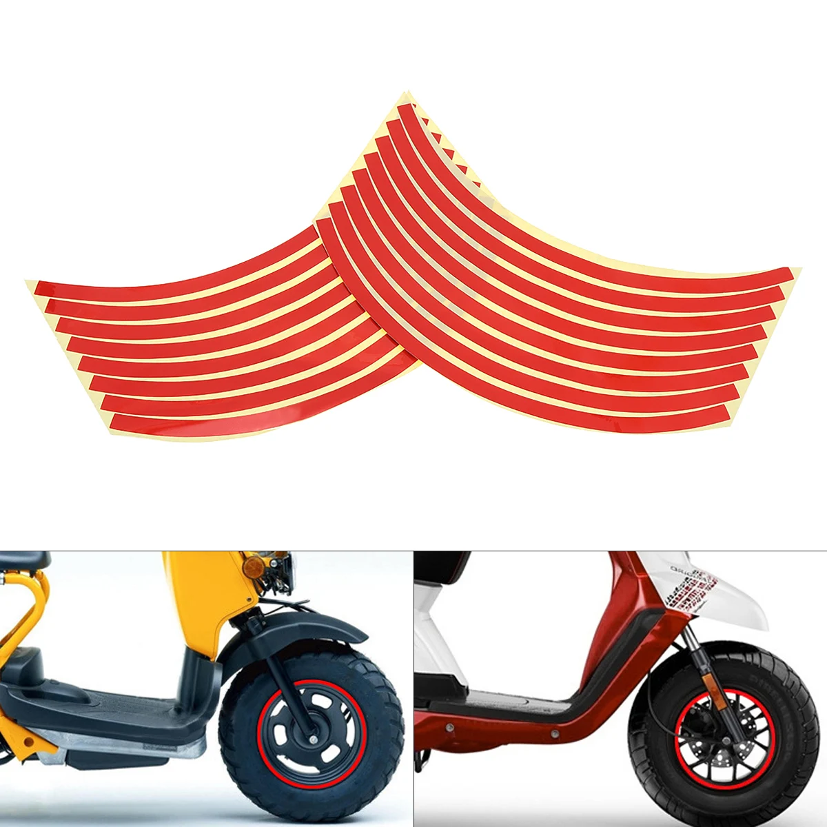 Wheel Striping Stripes Stickers Decals for Motorbike or Car *5mm* Red 