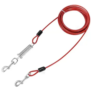 

Pet Leash Wrapped Steel Wire Pulling Rope With Metal Hooks Outdoor or Walking Training Pet Safety Traction Rope
